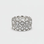 Rhinestone Teardrop Crystal Stretch Bracelet Silver
