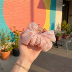 Floral Pink Fabric Hair Claw Clip