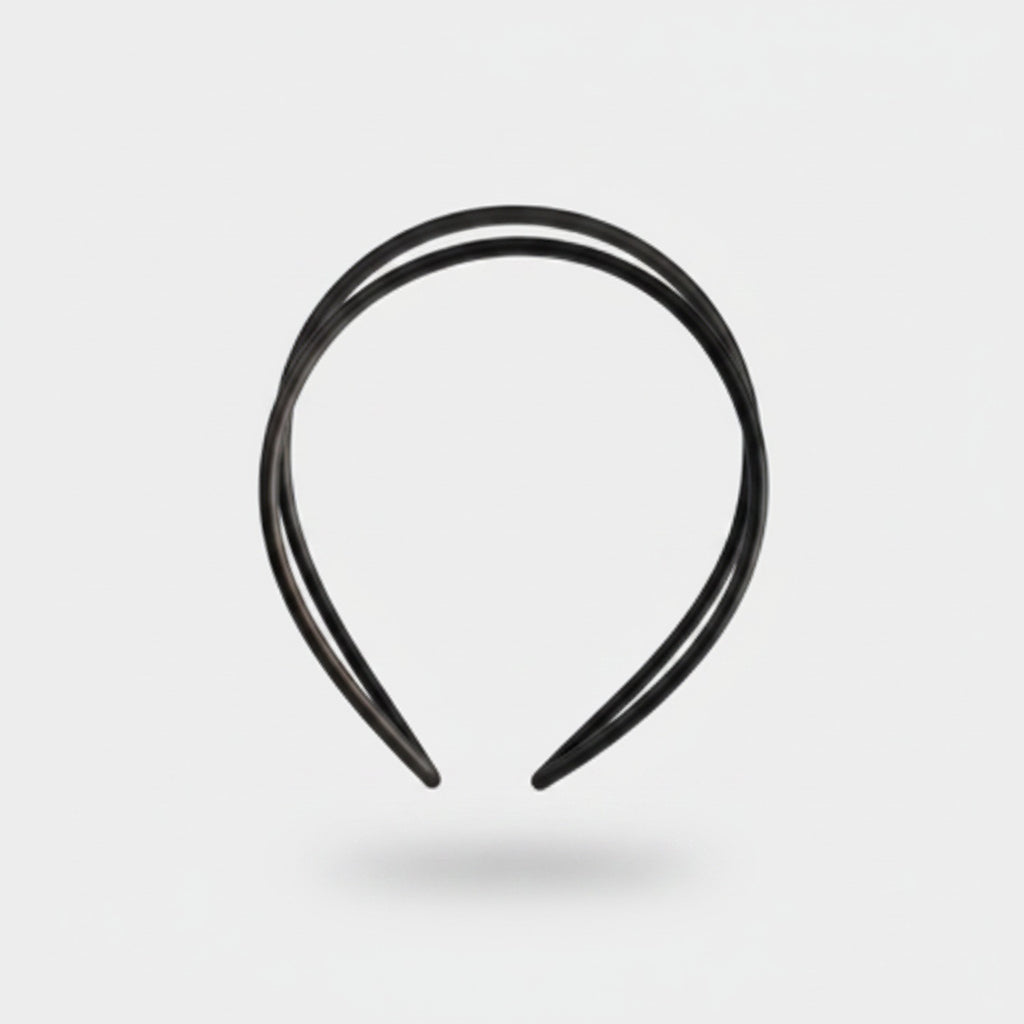 Black Curved Minimalist Hairband Headpiece