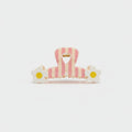 Pink Striped Daisy Flower Hair Claw