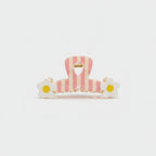Pink Striped Daisy Flower Hair Claw