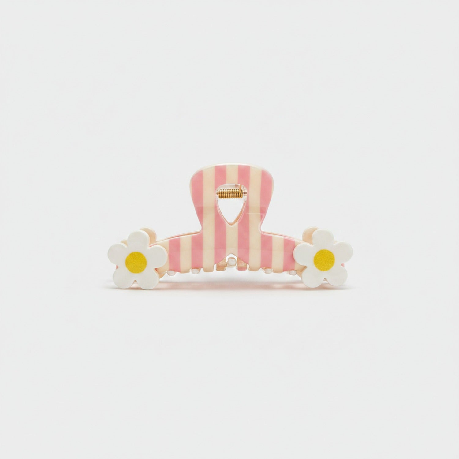 Pink Striped Daisy Flower Hair Claw