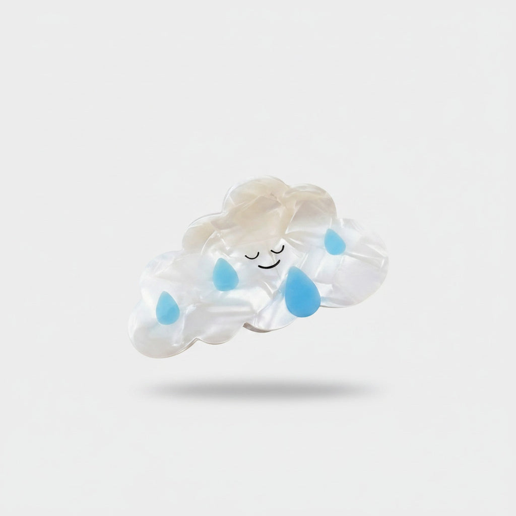 Cloud Hair Claw With Raindrops