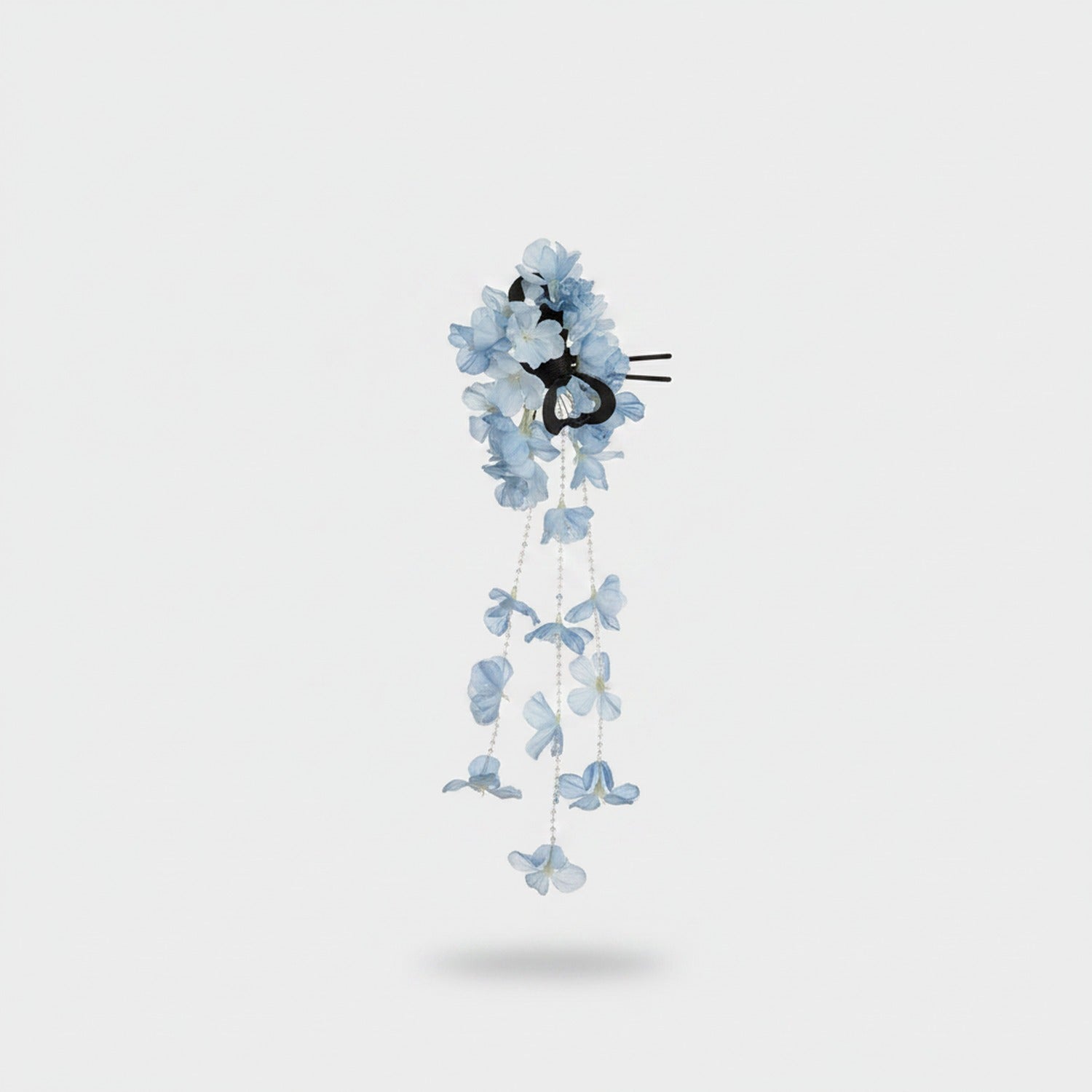 Blue Flower Hanging Chain Hair Claw