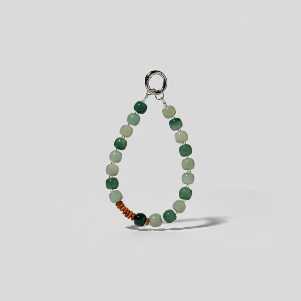 Jade Green Beaded Phone Charm Strap