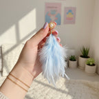 White Feather Butterfly Rhinestone Drop Earrings