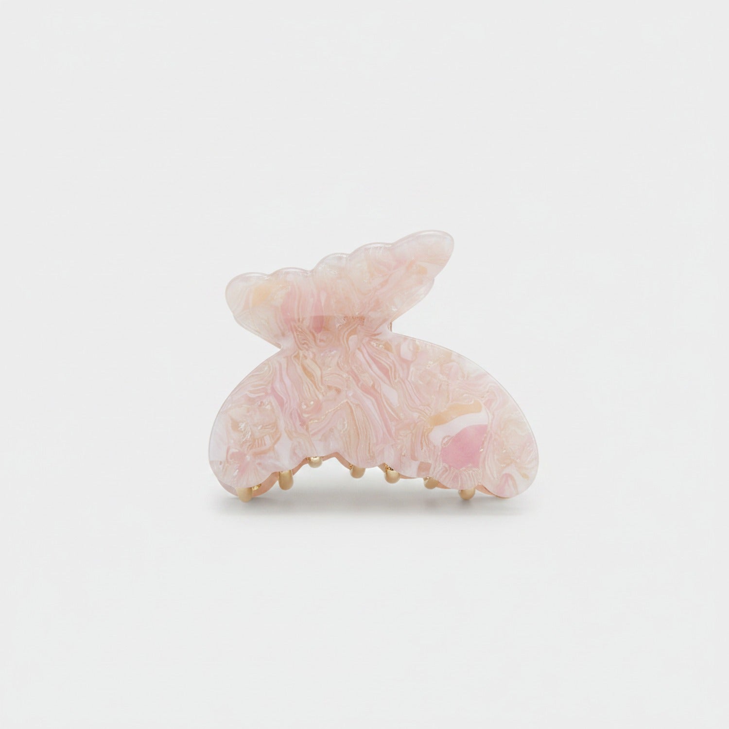 Pink Marbled Butterfly Hair Claw Clip