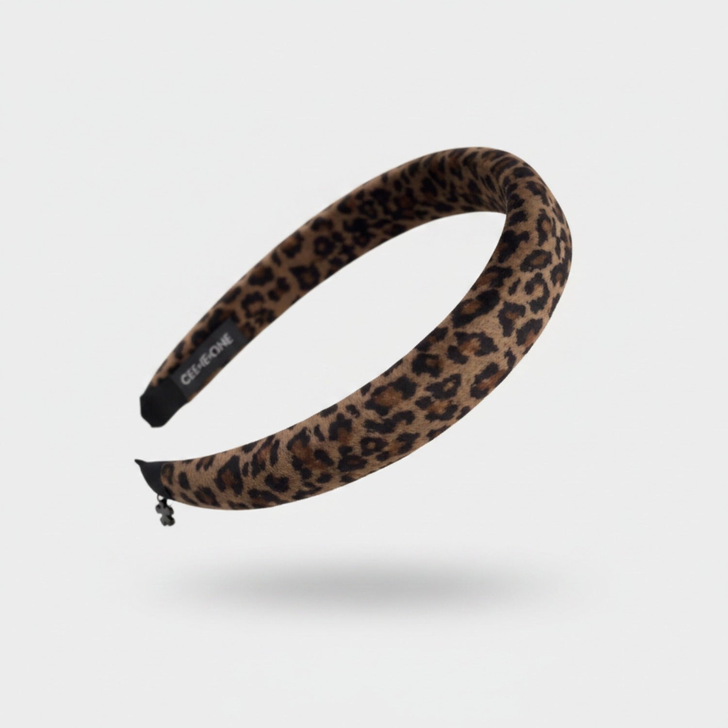 Leopard Print Padded Headband - Narrow Deep Leopard Print