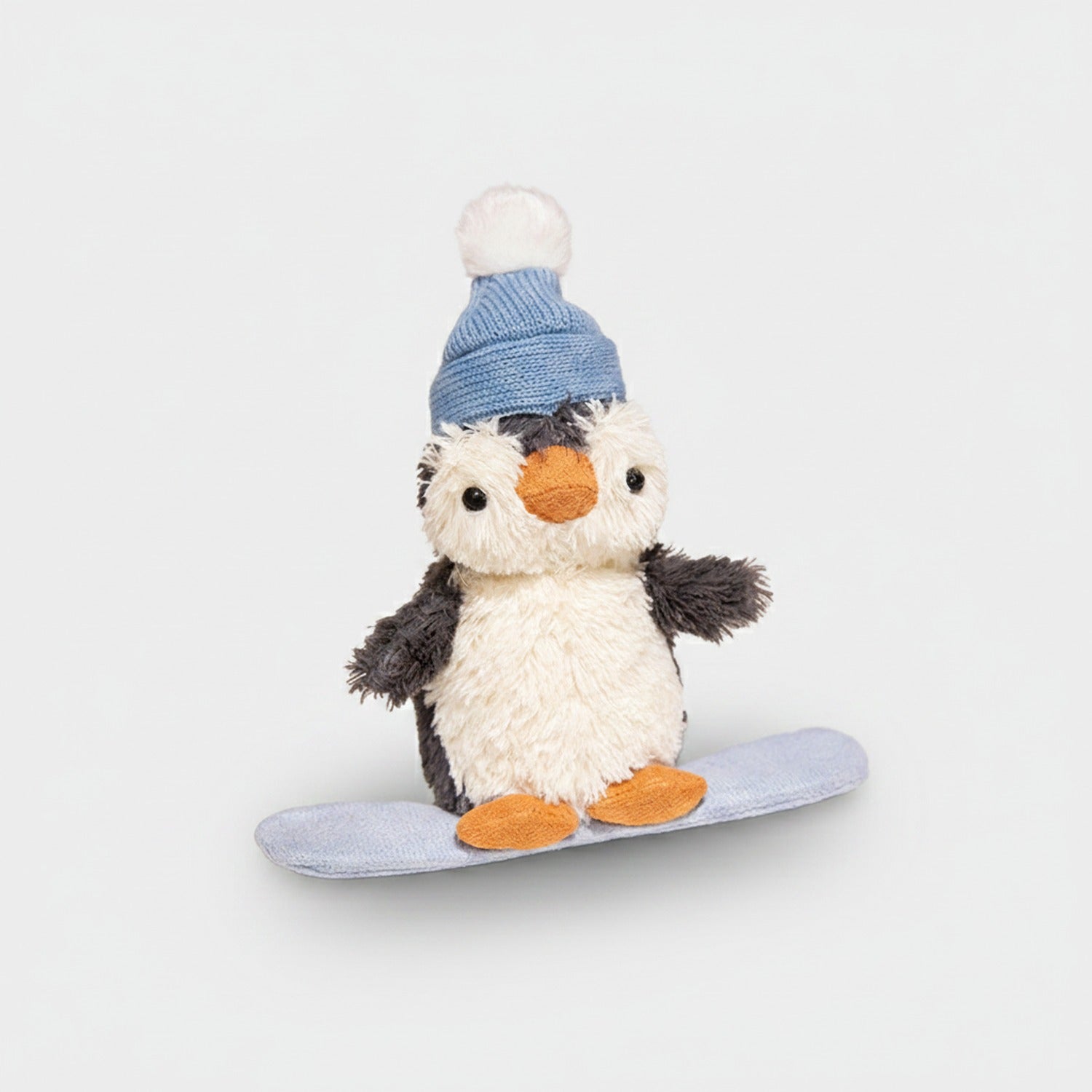 Penguin Plush Toy With Blue Pom Pom Beanie