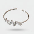 Silver Rhinestone Twisted Open Cuff Bracelet