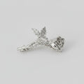 Silver Rose Flower Hair Claw Clip