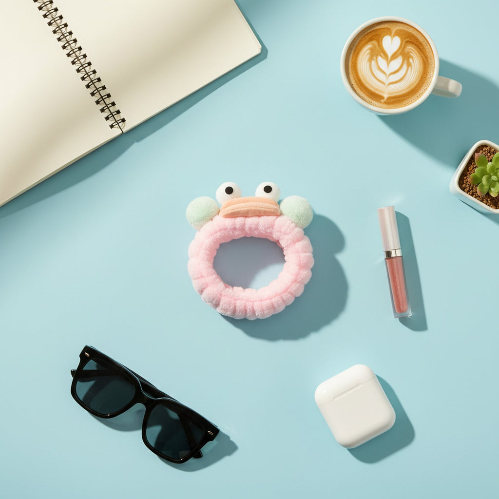 Pastel Fuzzy Frog Eye Hair Band
