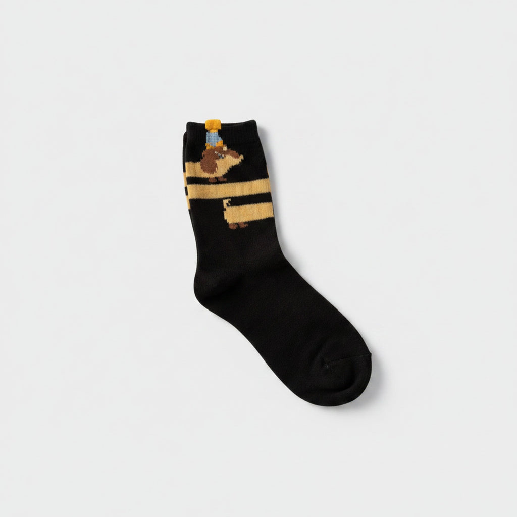 Black Wizard House Striped Crew Socks
