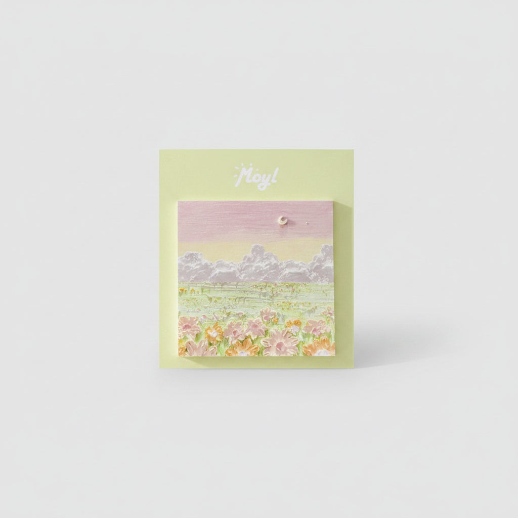 Pastel Floral Field Greeting Card With Pearl