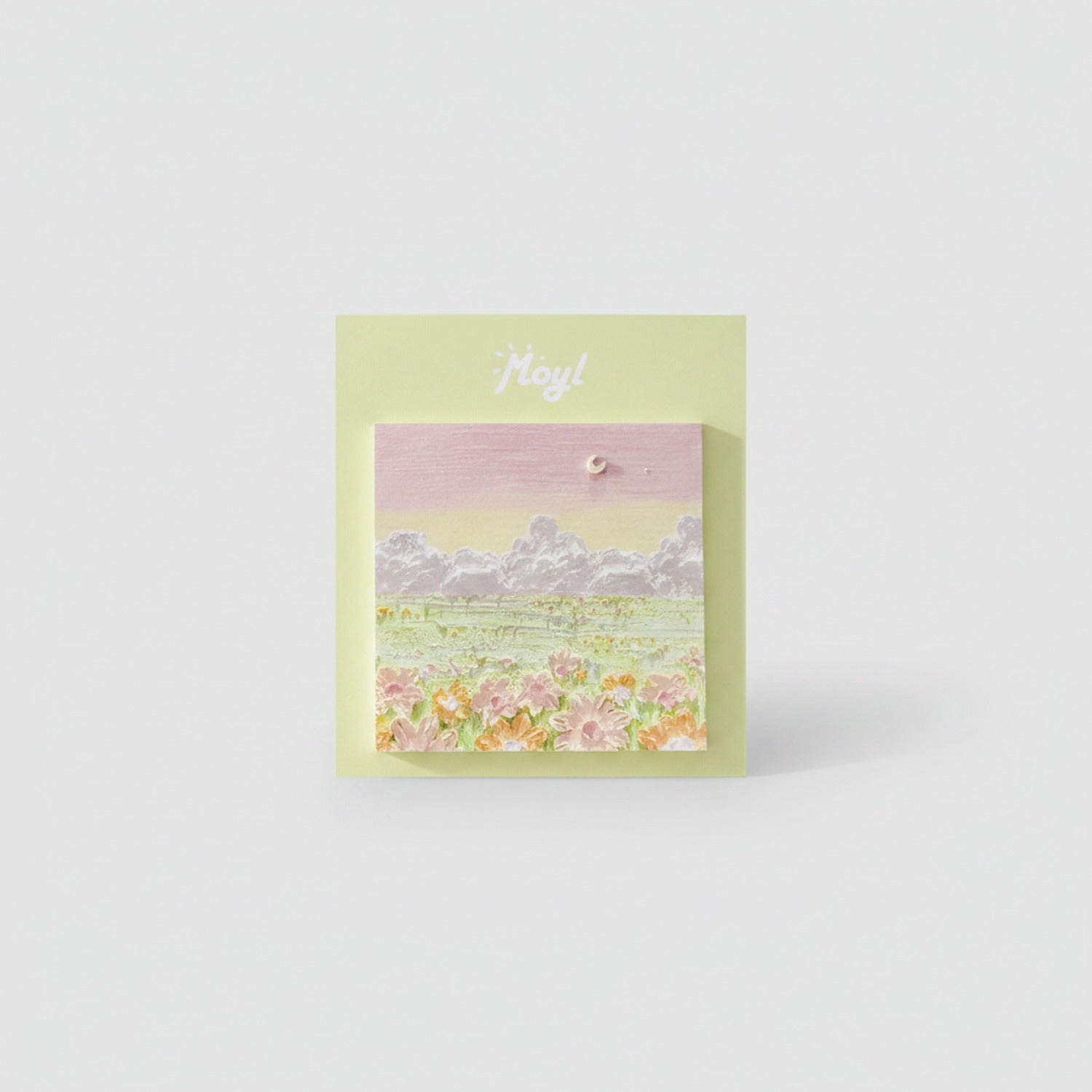 Pastel Floral Field Greeting Card With Pearl