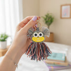 Fuzzy Monster Acrylic Keyring With Charms - Brown – novelty & toys (view 5)