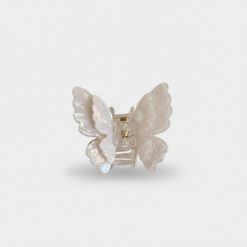 Pearl Butterfly Hair Claw Clip - Beige Butterfly Claw Clip