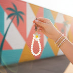 Pastel Beaded Flower Acrylic Keyring Charm