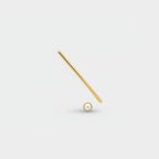 Pearl Gold Straight Bar Stud Earrings