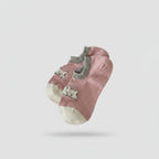 Pink Cat Face Ankle Socks