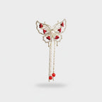 Butterfly Pearl Heart Rhinestone Hair Claw