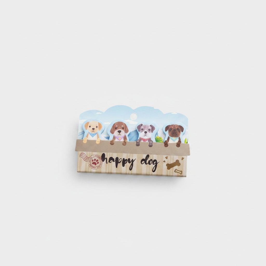 Happy Dog Wooden Keychain Charm Tag