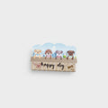 Happy Dog Wooden Keychain Charm Tag