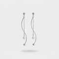Silver Pearl Chain Drop Earrings