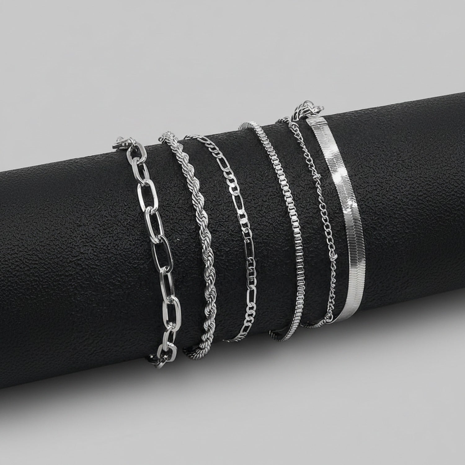 Gold Chain Link Bangle Bracelet Set