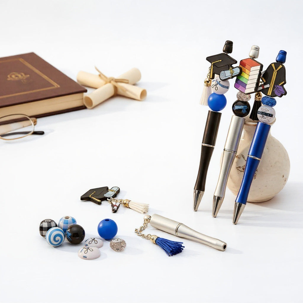 Customizable Charm Pen Set - Graduation Blue lifestyle