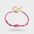 Hot Pink Cord Letter Charm Bracelet