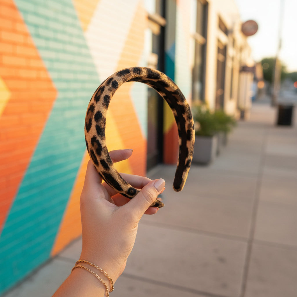 Leopard Print Padded Headband