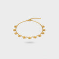 Gold Flower Charm Chain Bracelet