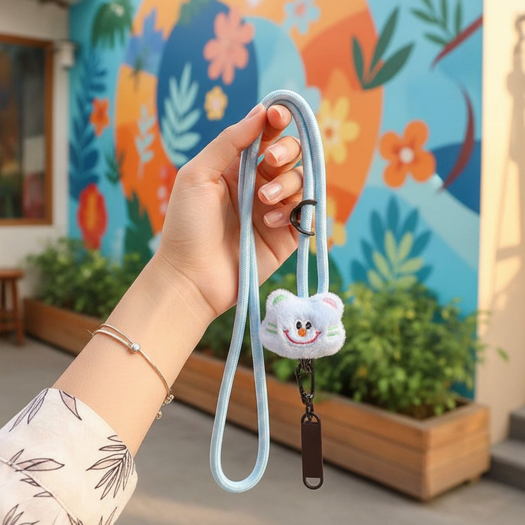 Cute Smiley Cloud Plush Phone Charm Strap