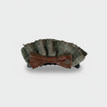 Green Plaid Wool Hair Claw With Brown Bow