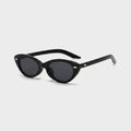 Black Cat Eye Sunglasses With Pearl Studs