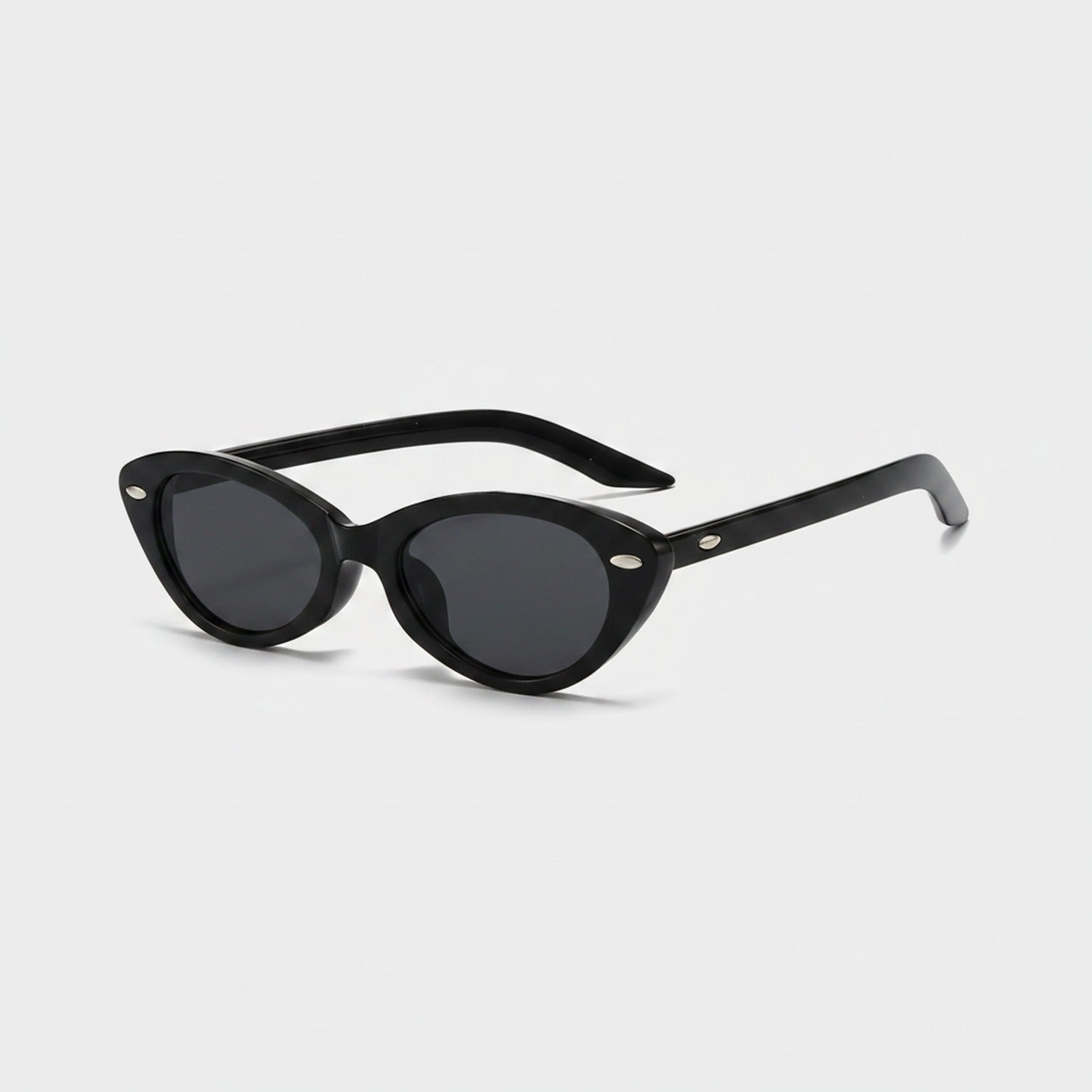 Black Cat Eye Sunglasses With Pearl Studs