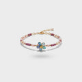 Beaded Flower Charm Bracelet With Pearls