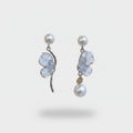 Pearl & Lavender Crystal Drop Earrings