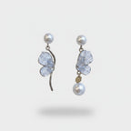 Pearl & Lavender Crystal Drop Earrings