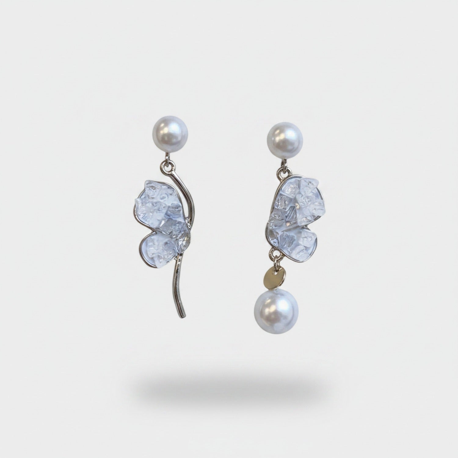 Pearl & Lavender Crystal Drop Earrings
