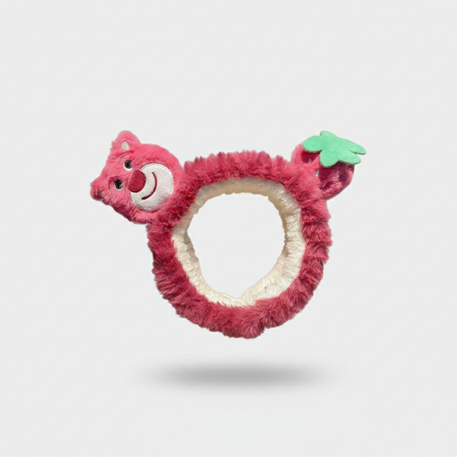 Pink Fuzzy Bear Flower Hairband
