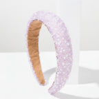 Lavender Beaded Pearl Padded Headband