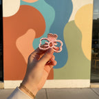 Pink Leopard Print Bow Hair Claw Clip
