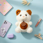 Cute White Plush Bear With Brown Charm