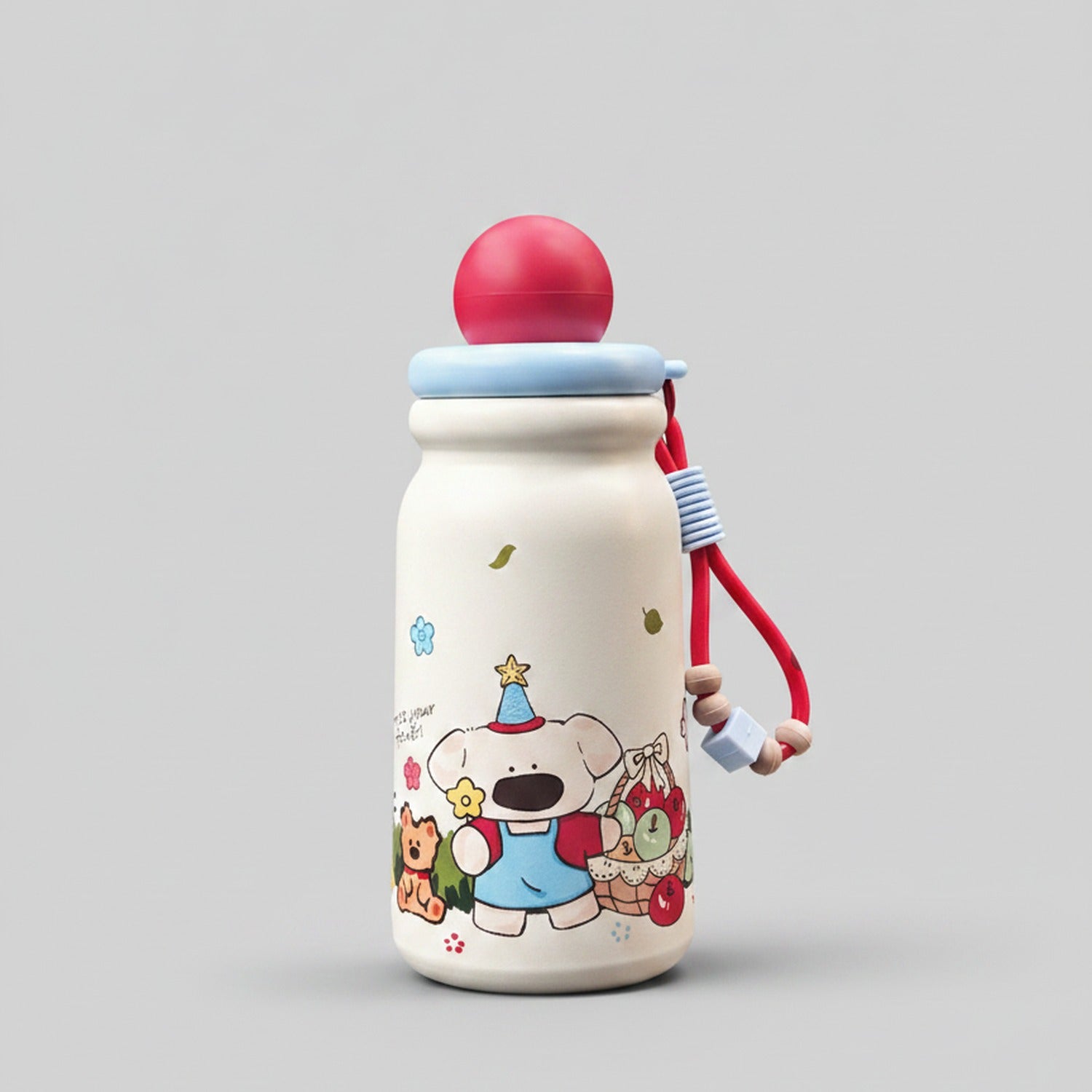 Cute Bear Ceramic Tumbler With Cord Charm