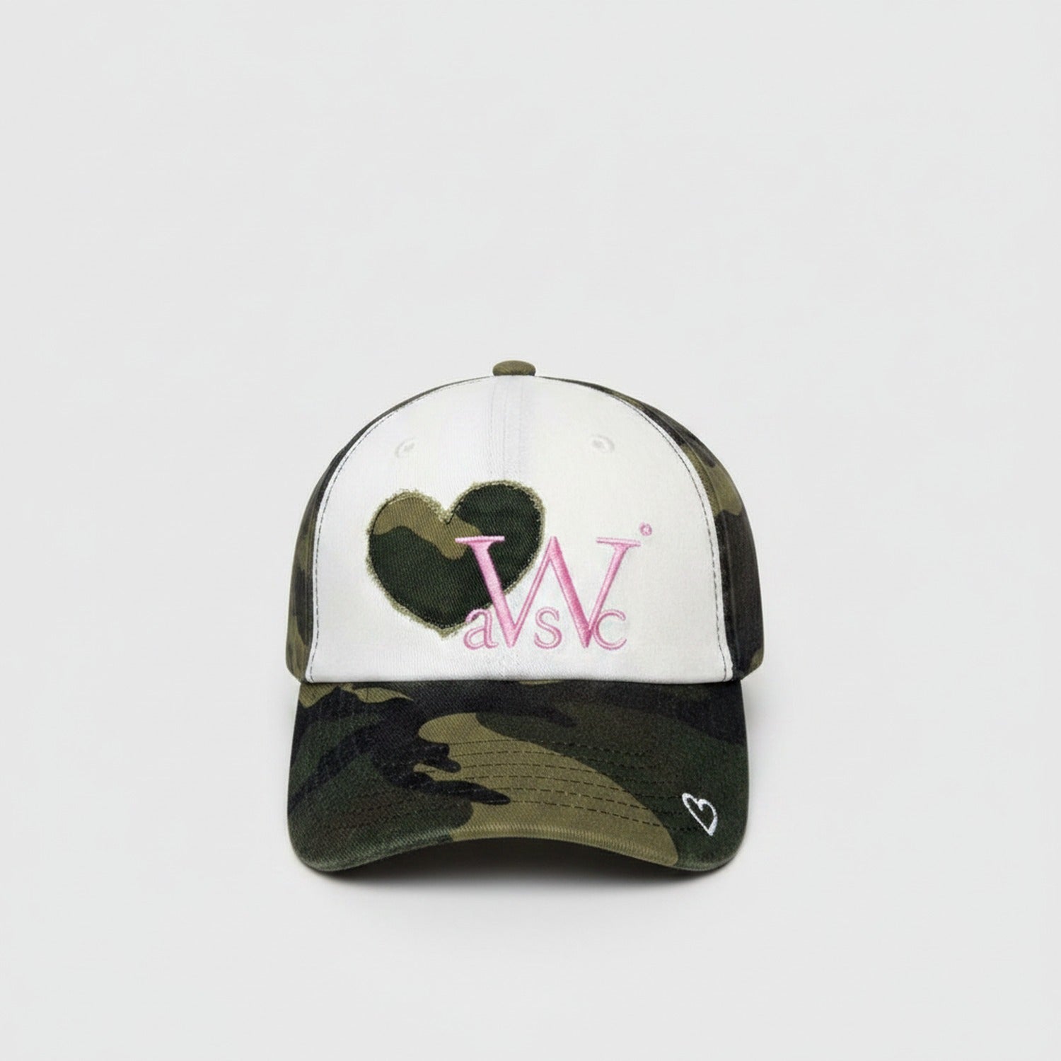 Black and White Heart Baseball Cap