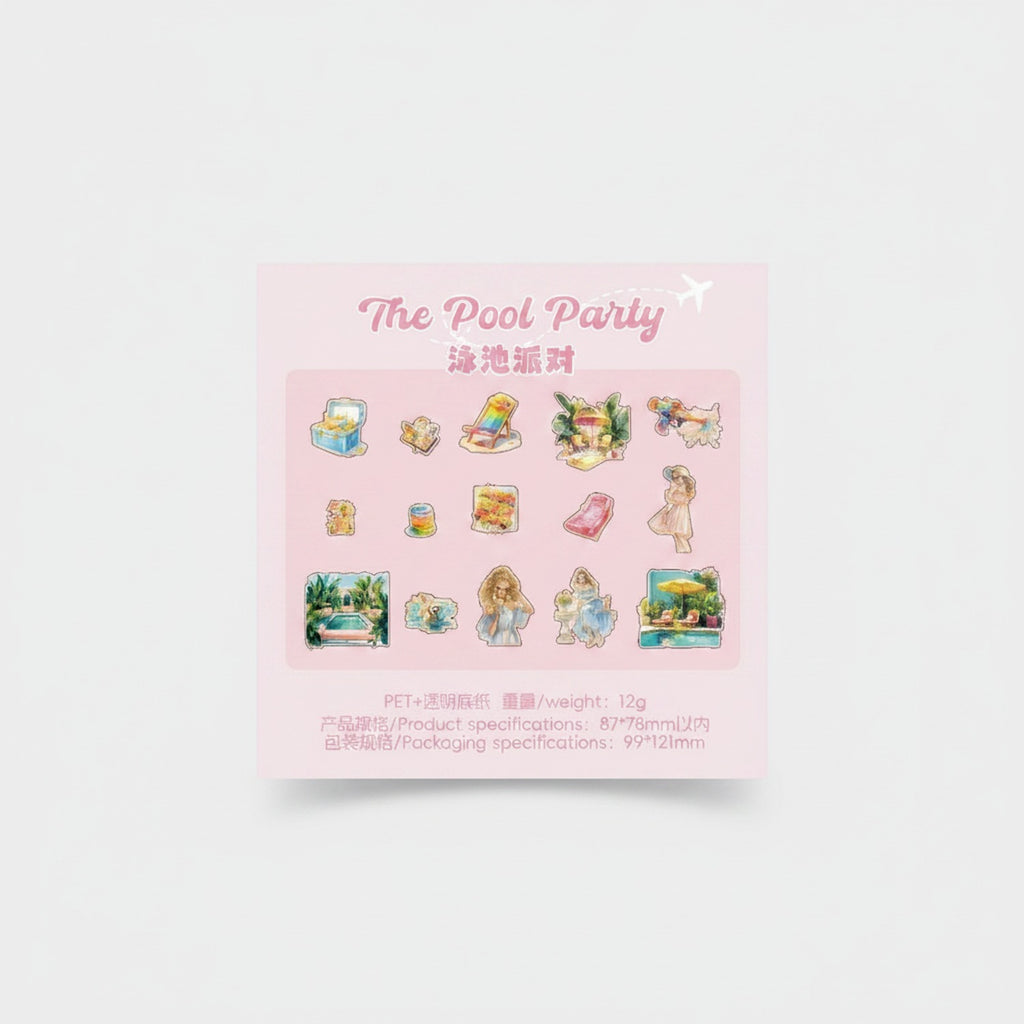 Pool Party Pink Sticker Sheet Set