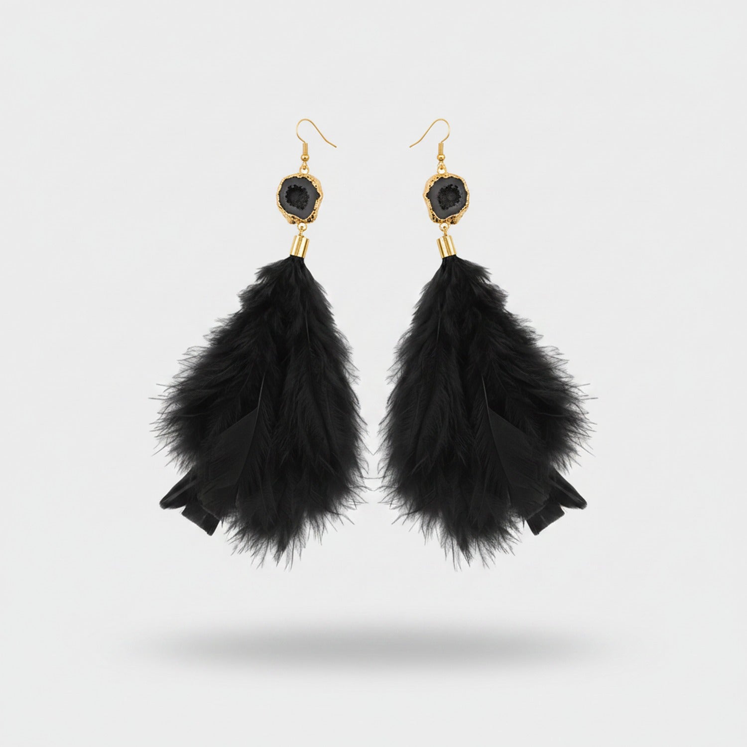 White Feather Butterfly Rhinestone Drop Earrings