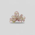 Pearl Flower Crystal Hair Claw - Pink Green 10.5cm